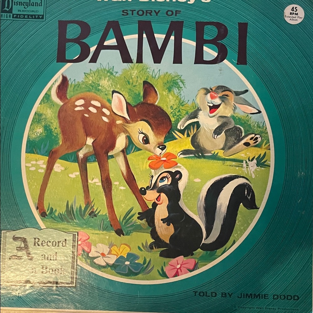 Vintage 1957 Walt Disney Story of Bambi Records set